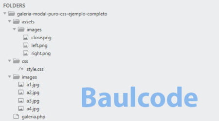 estructura galeria modal puro css