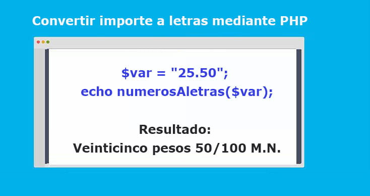 Convertir importe a letras mediante PHP