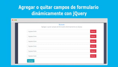Agregar o quitar campos de formulario dinámicamente con jQuery